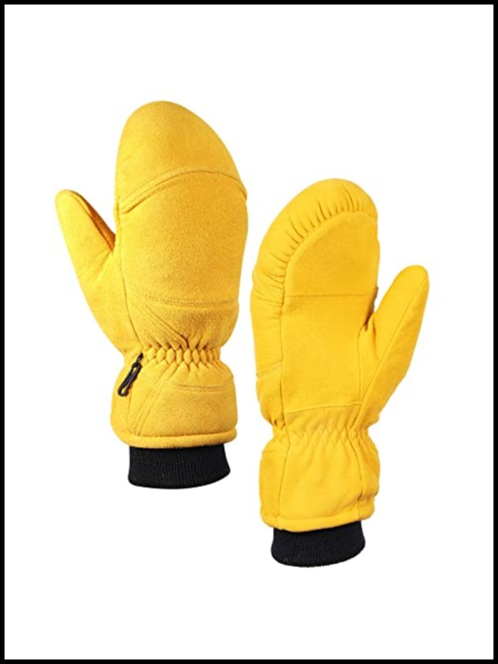 Deerskin Suede Leather Mittens Full Pile Lined Cold Weather Work